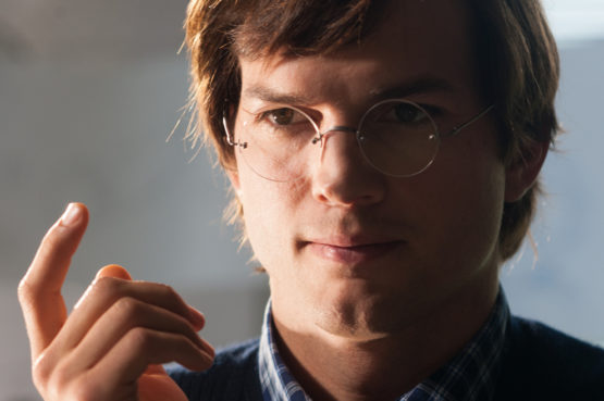 Ashton Kutcher playing Steve Jobs in the 2013 film, Jobs. Credit: Open Road Films (II)/Photofest